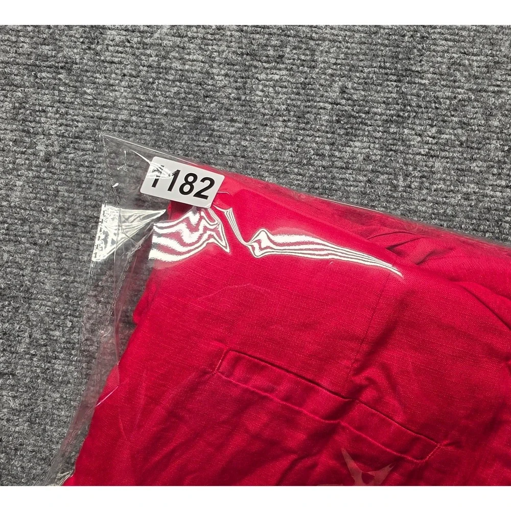 Banana Republic Jumpsuit Womens Linen 0 Sleeveless Wide Leg Crop V Neck Zip Red